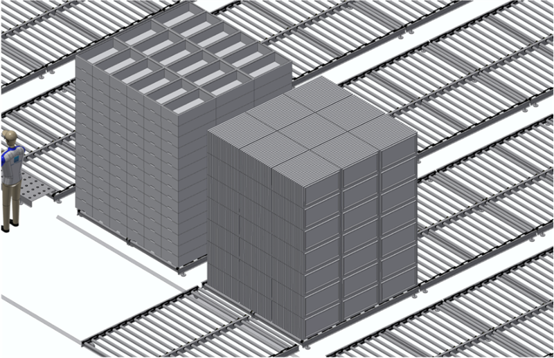 CONVEYOR SYSTEM FOR EPS BOXES AND LIDS